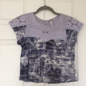 Free People cropped eyelet top